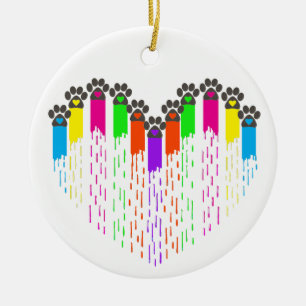 Tracks Of My Heart Ceramic Ornament