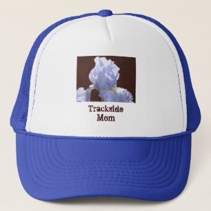 Trackside Mum hats Racing Blue Iris Flowers Floral