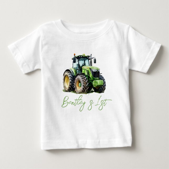 Tractor 1st Birthday Party Fun Farm  Baby T-Shirt (Front)