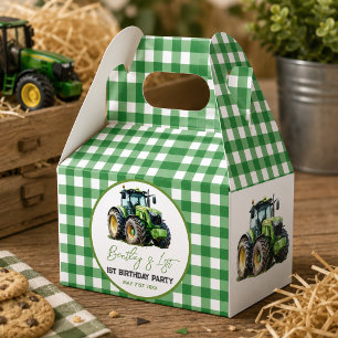 Tractor 1st Birthday Party Fun Farm  Favour Box