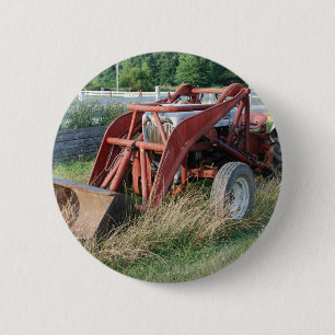 tractor 6 cm round badge