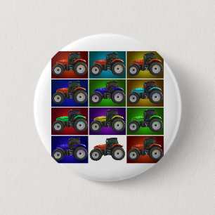 tractor 6 cm round badge