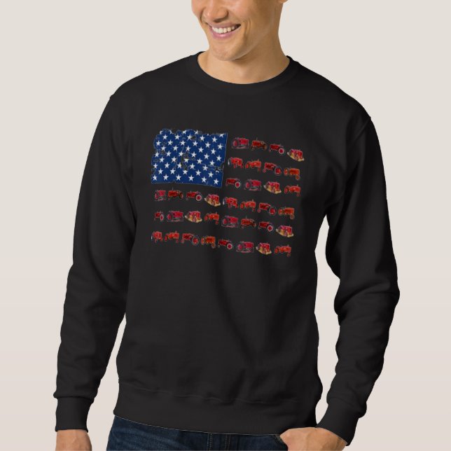Tractor American Flag Farmer Sweatshirt (Front)
