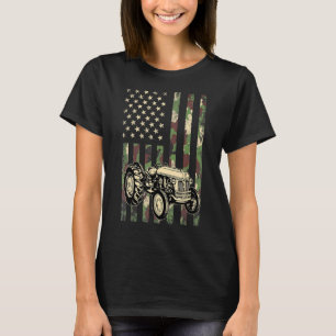 Tractor American Flag Patriotic Camo Farmer Dad 4t T-Shirt