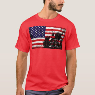 Tractor American Flag patriotic vintage farming 1 T-Shirt