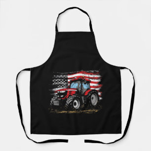Tractor American Vintage Farm Farming Flag Patriot Apron