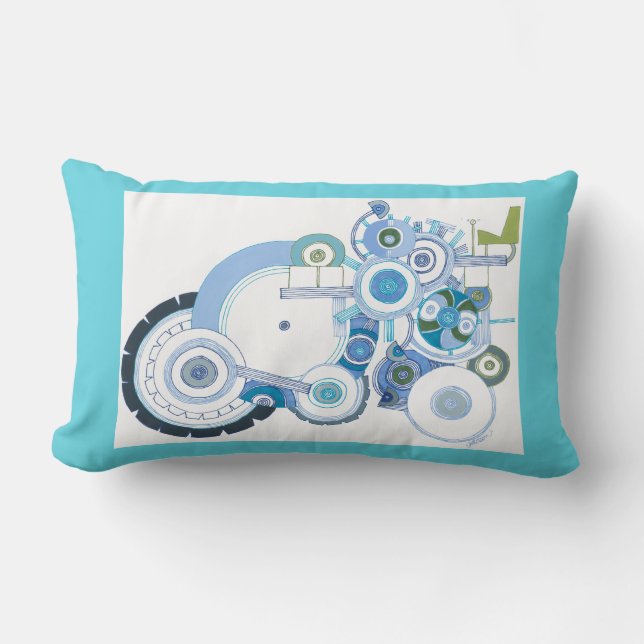 Tractor and Fish Throw Pillow (Front)