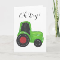 Tractor Baby Boy Congratulations Card