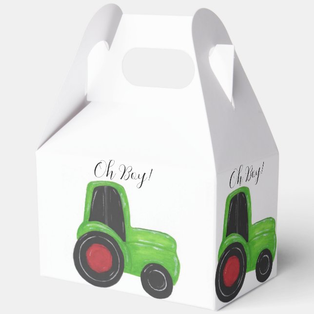 Tractor Baby Boy Favour Box (Back)