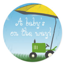 Tractor Baby Shower Envelope Seal