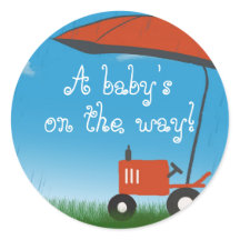 Tractor Baby Shower Envelope Seal