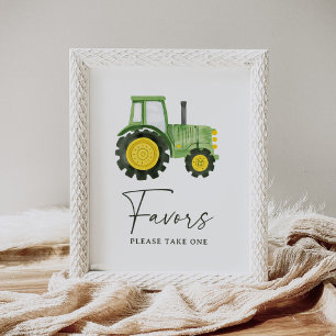 Tractor Baby Shower Favours Sign