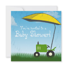 Tractor Baby Shower Invitation: Green Tractor