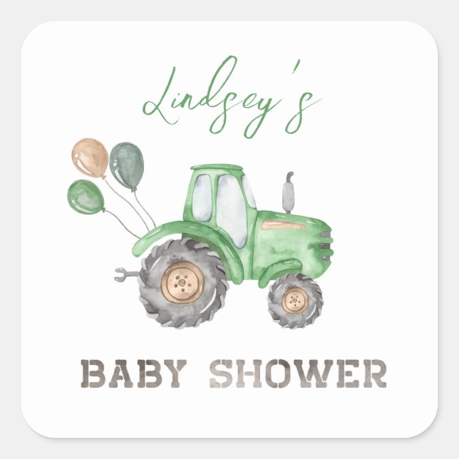 Tractor Baby Shower Stickers | Tractor Stickers (Front)