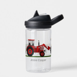 Tractor Backhoe Farm Machines Personalise Name Water Bottle