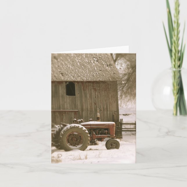 Tractor & Barn Note Card (Front)