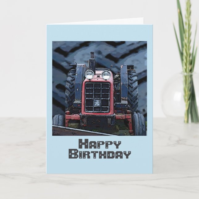 Tractor Birthday card (Front)