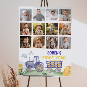 Tractor Birthday First Year Photo Milestone Sign