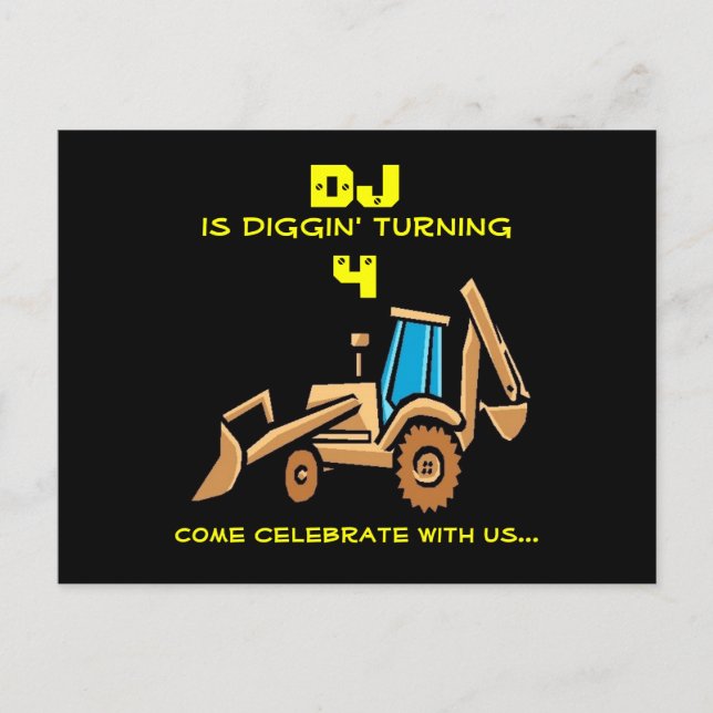 Tractor Birthday Invite (Front)