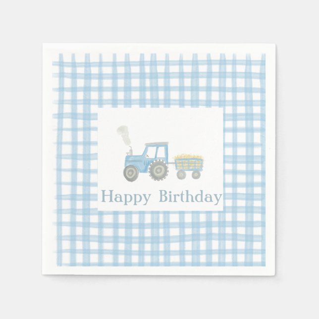 Tractor birthday napkins (Front)