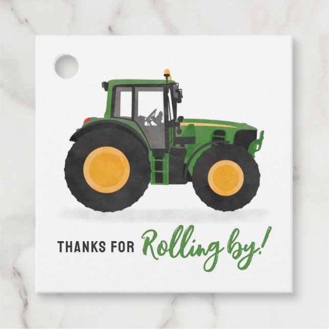 Tractor Birthday Party Favour Tags (Front)