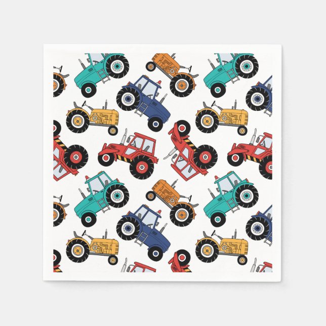 Tractor Birthday Party Napkin (Front)