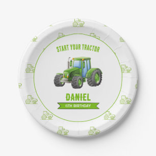 Tractor Birthday Party  Paper Plate