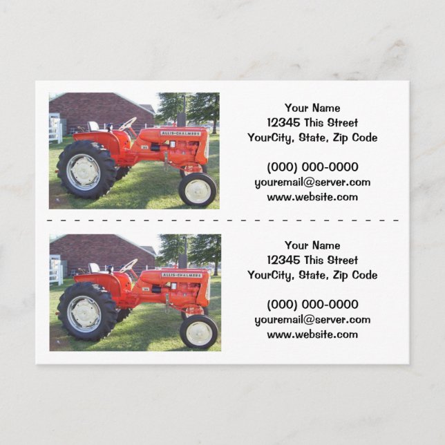 Tractor Bookmarker / Business Cards (Front)