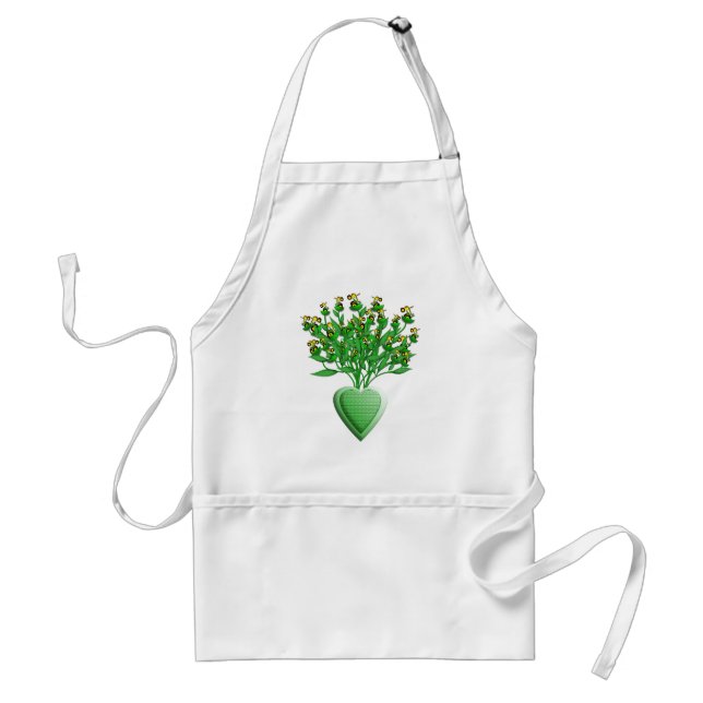 Tractor Bouquet with Green Heart Vase Standard Apron (Front)