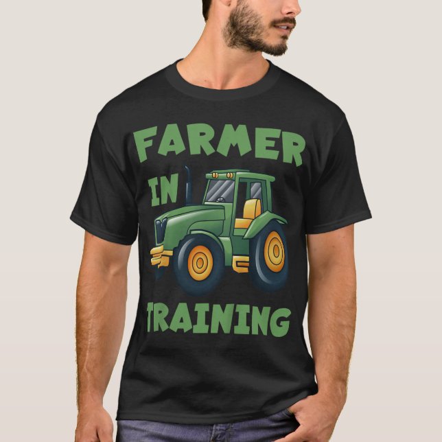  Tractor Boy Farmer In Training Tractor Graph T-Shirt (Front)