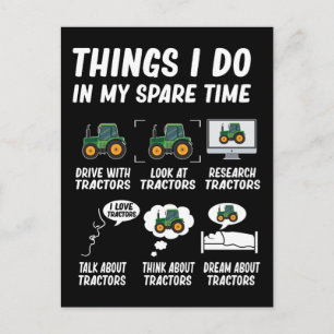 Tractor Boy Funny Farming Tractors Postcard