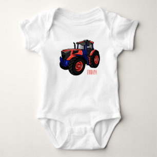 Tractor cartoon illustration baby bodysuit