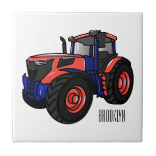 Tractor cartoon illustration ceramic tile