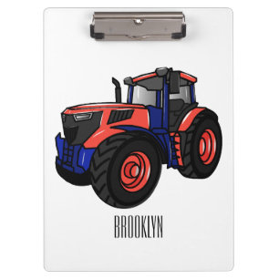 Tractor cartoon illustration clipboard