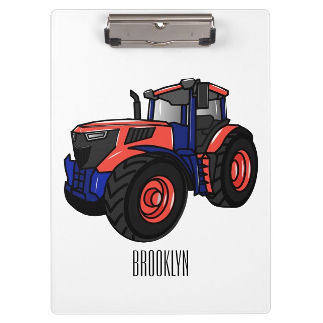 Tractor cartoon illustration  clipboard (Front)