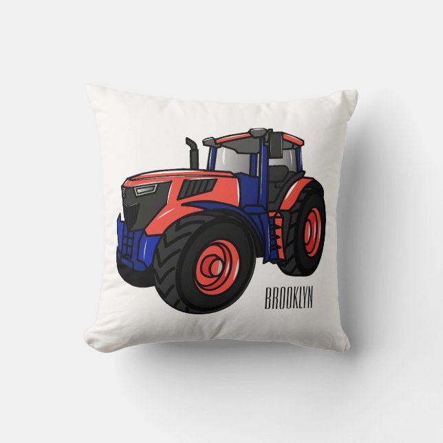 Tractor cartoon illustration  cushion (Front)