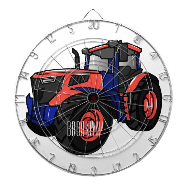 Tractor cartoon illustration  dartboard (Front)