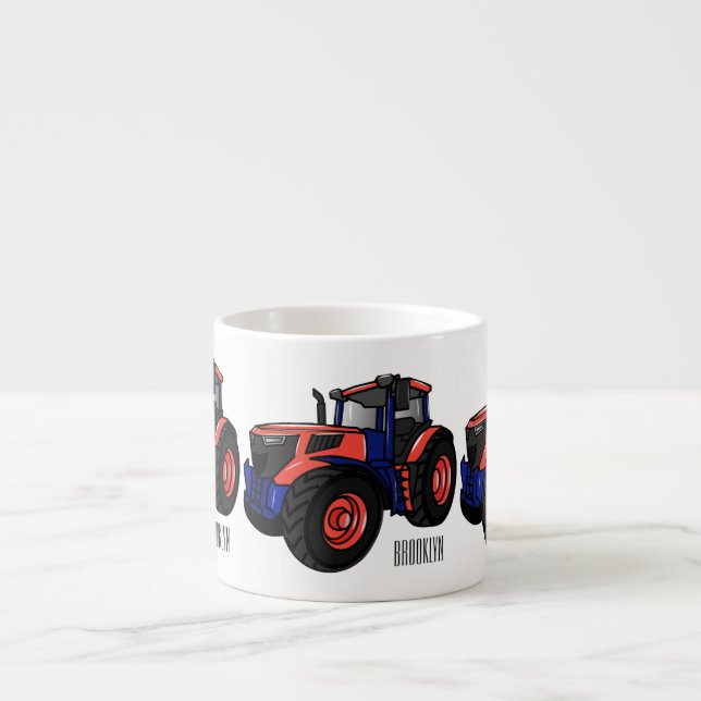Tractor cartoon illustration  espresso cup (Front)