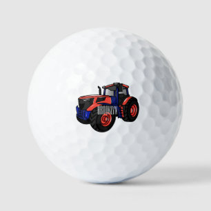 Tractor cartoon illustration  golf balls