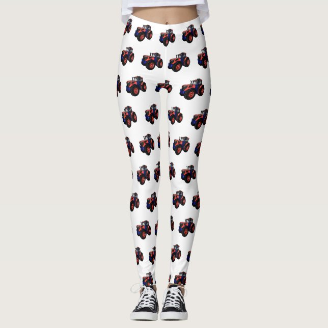 Tractor cartoon illustration  leggings (Front)