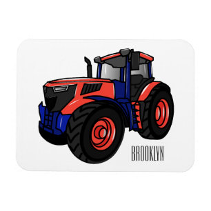 Tractor cartoon illustration  magnet