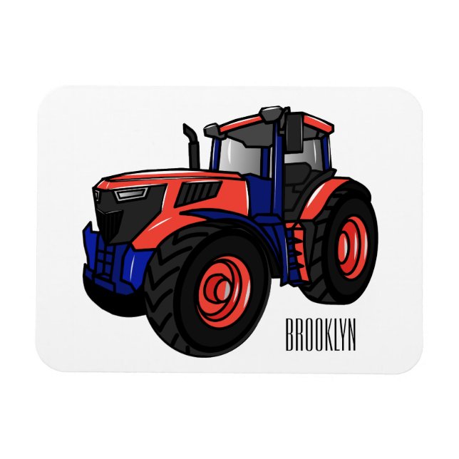 Tractor cartoon illustration  magnet (Horizontal)