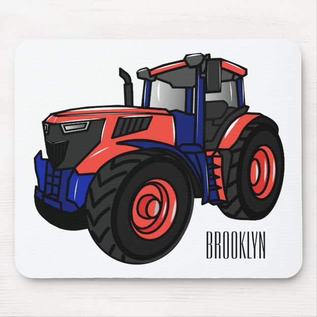 Tractor cartoon illustration  mouse pad (Front)