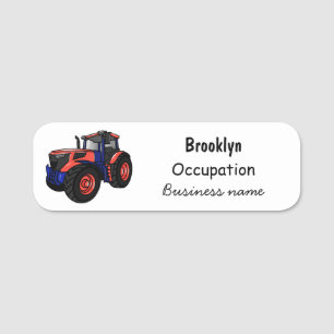 Tractor cartoon illustration name tag