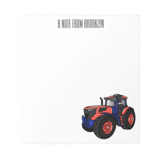 Tractor cartoon illustration  notepad (Front)