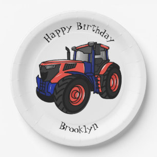 Tractor cartoon illustration paper plate