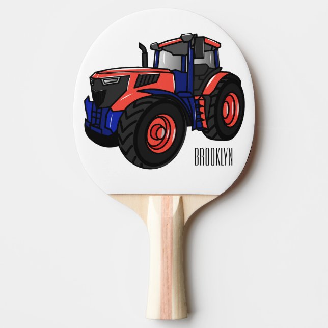 Tractor cartoon illustration  ping pong paddle (Front)