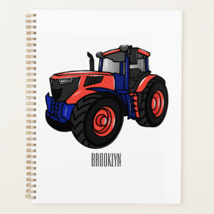 Tractor cartoon illustration planner
