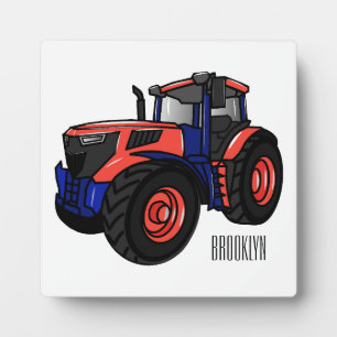 Tractor cartoon illustration  plaque