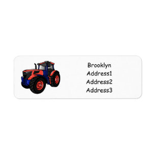 Tractor cartoon illustration return address label